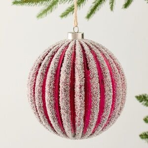 Pottery Barn Sparkly Ball Ornament 6”x 6”– NWT